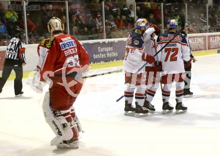 EBEL. Eishockey Bundesliga. KAC gegen EC Red Bull Salzburg. Torjubel  (Salzburg). Klagenfurt, am 5.1.2016.
Foto: Kuess

---
pressefotos, pressefotografie, kuess, qs, qspictures, sport, bild, bilder, bilddatenbank