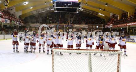 EBEL. Eishockey Bundesliga. KAC gegen EC Red Bull Salzburg. Jubel Salzburg. Klagenfurt, am 5.1.2016.
Foto: Kuess

---
pressefotos, pressefotografie, kuess, qs, qspictures, sport, bild, bilder, bilddatenbank