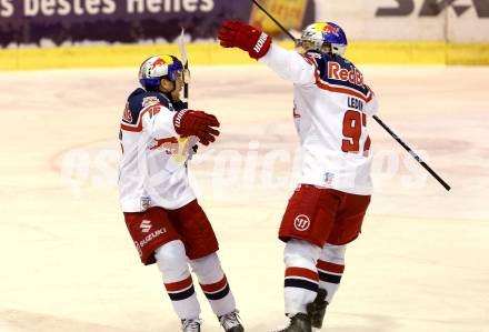 EBEL. Eishockey Bundesliga. KAC gegen EC Red Bull Salzburg. Torjubel Ryan Duncan, Pehr Ledin(Salzburg). Klagenfurt, am 5.1.2016.
Foto: Kuess

---
pressefotos, pressefotografie, kuess, qs, qspictures, sport, bild, bilder, bilddatenbank