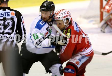 EBEL. Eishockey Bundesliga. KAC gegen HDD TELEMACH Olimpija Ljubljana. Thomas Koch,  (KAC), Matej Hocevar (Laibach). Klagenfurt, am 8.1.2016.
Foto: Kuess

---
pressefotos, pressefotografie, kuess, qs, qspictures, sport, bild, bilder, bilddatenbank