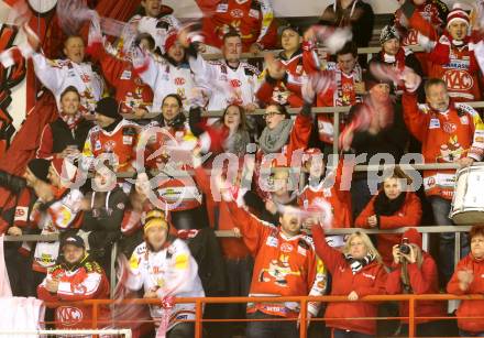 EBEL. Eishockey Bundesliga. KAC gegen HDD TELEMACH Olimpija Ljubljana. Fans (KAC). Klagenfurt, am 8.1.2016.
Foto: Kuess

---
pressefotos, pressefotografie, kuess, qs, qspictures, sport, bild, bilder, bilddatenbank