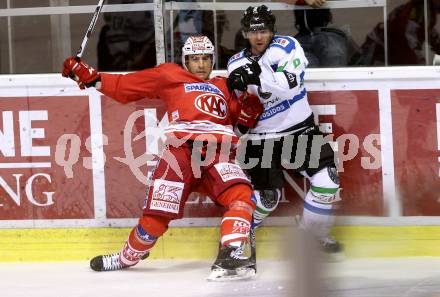 EBEL. Eishockey Bundesliga. KAC gegen HDD TELEMACH Olimpija Ljubljana. Mark Popovic, (KAC), Roland Kaspitz  (Laibach). Klagenfurt, am 8.1.2016.
Foto: Kuess

---
pressefotos, pressefotografie, kuess, qs, qspictures, sport, bild, bilder, bilddatenbank