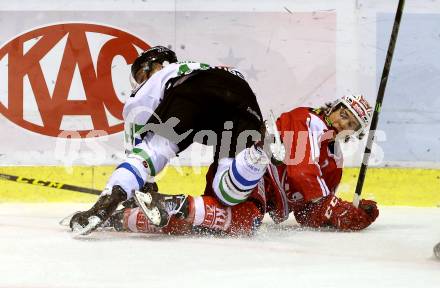 EBEL. Eishockey Bundesliga. KAC gegen HDD TELEMACH Olimpija Ljubljana. Manuel Ganahl,  (KAC), Maks Selan (Laibach). Klagenfurt, am 8.1.2016.
Foto: Kuess

---
pressefotos, pressefotografie, kuess, qs, qspictures, sport, bild, bilder, bilddatenbank