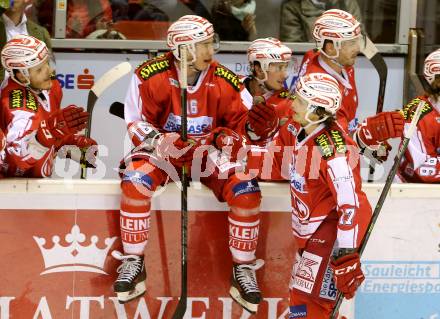 EBEL. Eishockey Bundesliga. KAC gegen 	Moser Medical Graz 99ers. Torjubel Manuel Ganahl (KAC). Klagenfurt, am 10.1.2016.
Foto: Kuess

---
pressefotos, pressefotografie, kuess, qs, qspictures, sport, bild, bilder, bilddatenbank