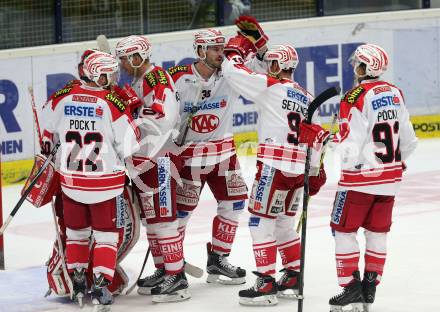 EBEL. Eishockey Bundesliga. EC VSV gegen KAC. Jubel KAC. Villach, am 15.1.2016.
Foto: Kuess 


---
pressefotos, pressefotografie, kuess, qs, qspictures, sport, bild, bilder, bilddatenbank