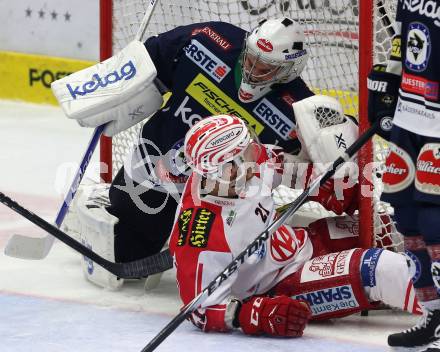 EBEL. Eishockey Bundesliga. EC VSV gegen KAC. Jean Philippe Lamoureux,  (VSV), Manuel Geier (KAC). Villach, am 15.1.2016.
Foto: Kuess 


---
pressefotos, pressefotografie, kuess, qs, qspictures, sport, bild, bilder, bilddatenbank