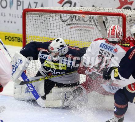 EBEL. Eishockey Bundesliga. EC VSV gegen KAC. Jean Philippe Lamoureux,  (VSV), Manuel Geier (KAC). Villach, am 15.1.2016.
Foto: Kuess 


---
pressefotos, pressefotografie, kuess, qs, qspictures, sport, bild, bilder, bilddatenbank