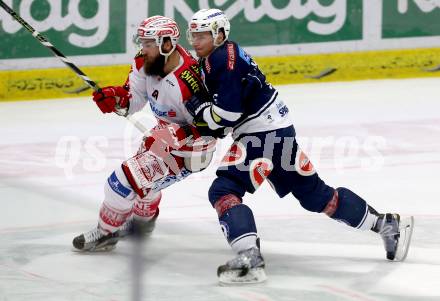 EBEL. Eishockey Bundesliga. EC VSV gegen KAC. Daniel Nageler, (VSV),  Martin Schumnig (KAC). Villach, am 15.1.2016.
Foto: Kuess 


---
pressefotos, pressefotografie, kuess, qs, qspictures, sport, bild, bilder, bilddatenbank