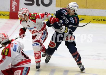 EBEL. Eishockey Bundesliga. EC VSV gegen KAC. Miha Verlic, (VSV), Stefan Geier (KAC). Villach, am 15.1.2016.
Foto: Kuess 


---
pressefotos, pressefotografie, kuess, qs, qspictures, sport, bild, bilder, bilddatenbank