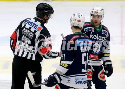 EBEL. Eishockey Bundesliga. EC VSV gegen KAC. Schiedsrichter Igor Dremelj, Eric Hunter, Brock McBride (VSV). Villach, am 15.1.2016.
Foto: Kuess 


---
pressefotos, pressefotografie, kuess, qs, qspictures, sport, bild, bilder, bilddatenbank