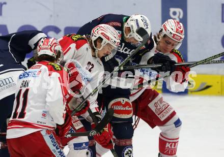 EBEL. Eishockey Bundesliga. EC VSV gegen KAC. Valentin Leiler,  (VSV), Markus Poeck, Nikolaus Kraus (KAC). Villach, am 15.1.2016.
Foto: Kuess 


---
pressefotos, pressefotografie, kuess, qs, qspictures, sport, bild, bilder, bilddatenbank