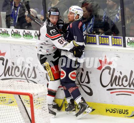 EBEL. Eishockey Bundesliga. EC VSV gegen HC Orli Znojmo. Mark Santorelli,  (VSV), Libor Sulak (Znojmo). Villach, am 17.1.2016.
Foto: Kuess 


---
pressefotos, pressefotografie, kuess, qs, qspictures, sport, bild, bilder, bilddatenbank