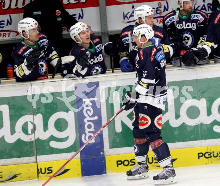 EBEL. Eishockey Bundesliga. EC VSV gegen HC Orli Znojmo. Torjubel Daniel Nageler (VSV). Villach, am 17.1.2016.
Foto: Kuess 


---
pressefotos, pressefotografie, kuess, qs, qspictures, sport, bild, bilder, bilddatenbank