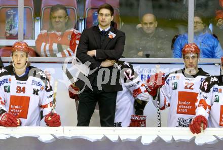 EBEL. Eishockey Bundesliga. KAC gegen 	HC TWK Innsbruck. Trainer Pierre Beaulieu (Innsbruck). Klagenfurt, am 22.1.2016.
Foto: Kuess

---
pressefotos, pressefotografie, kuess, qs, qspictures, sport, bild, bilder, bilddatenbank