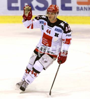 EBEL. Eishockey Bundesliga. KAC gegen 	HC TWK Innsbruck. Torjubel Jeff Ulmer (Innsbruck). Klagenfurt, am 22.1.2016.
Foto: Kuess

---
pressefotos, pressefotografie, kuess, qs, qspictures, sport, bild, bilder, bilddatenbank