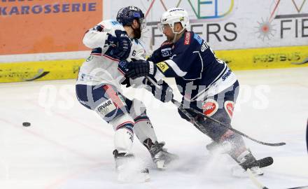 EBEL. Eishockey Bundesliga. EC VSV gegen Fehervar AV 19. Gerhard Unterluggauer, (VSV), Daniel Koger  (Fehervar). Villach, am 26.1.2016.
Foto: Kuess 


---
pressefotos, pressefotografie, kuess, qs, qspictures, sport, bild, bilder, bilddatenbank