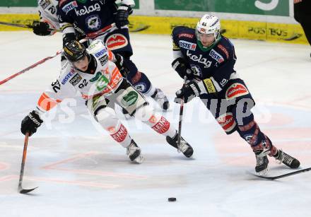 EBEL. Eishockey Bundesliga. EC VSV gegen Moser Medical Graz99ers. Miha Verlic,  (VSV), Clemens Unterweger (Graz). Villach, am 29.1.2016.
Foto: Kuess 


---
pressefotos, pressefotografie, kuess, qs, qspictures, sport, bild, bilder, bilddatenbank