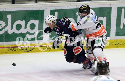 EBEL. Eishockey Bundesliga. EC VSV gegen Moser Medical Graz99ers. Daniel Nageler,  (VSV), Kristof Reinthaler (Graz). Villach, am 29.1.2016.
Foto: Kuess 


---
pressefotos, pressefotografie, kuess, qs, qspictures, sport, bild, bilder, bilddatenbank