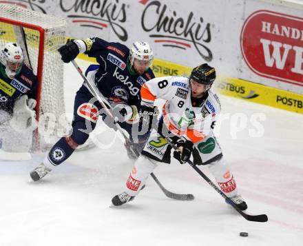 EBEL. Eishockey Bundesliga. EC VSV gegen Moser Medical Graz99ers. Richard Stehlik, (VSV),  Roland Kaspitz (Graz). Villach, am 29.1.2016.
Foto: Kuess 


---
pressefotos, pressefotografie, kuess, qs, qspictures, sport, bild, bilder, bilddatenbank