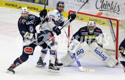 EBEL. Eishockey Bundesliga. EC VSV gegen Fehervar AV 19. Miha Verlic, Jean Philippe Lamoureux,  (VSV), Andrew Sarauer (Fehervar). Villach, am 26.1.2016.
Foto: Kuess 


---
pressefotos, pressefotografie, kuess, qs, qspictures, sport, bild, bilder, bilddatenbank