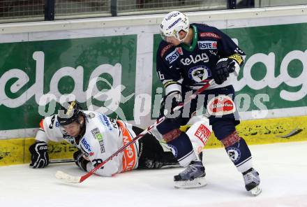 EBEL. Eishockey Bundesliga. EC VSV gegen Moser Medical Graz99ers. Daniel Nageler, (VSV),  Ales Kranjc (Graz). Villach, am 29.1.2016.
Foto: Kuess 


---
pressefotos, pressefotografie, kuess, qs, qspictures, sport, bild, bilder, bilddatenbank