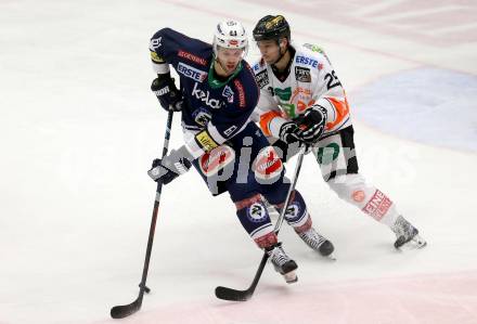 EBEL. Eishockey Bundesliga. EC VSV gegen Moser Medical Graz99ers. Rick Schofield,  (VSV), Ales Kranjc (Graz). Villach, am 29.1.2016.
Foto: Kuess 


---
pressefotos, pressefotografie, kuess, qs, qspictures, sport, bild, bilder, bilddatenbank