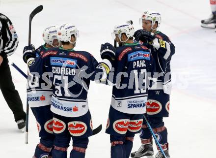 EBEL. Eishockey Bundesliga. EC VSV gegen Moser Medical Graz99ers. Torjubel VSV. Villach, am 29.1.2016.
Foto: Kuess 


---
pressefotos, pressefotografie, kuess, qs, qspictures, sport, bild, bilder, bilddatenbank