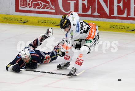 EBEL. Eishockey Bundesliga. EC VSV gegen Moser Medical Graz99ers. Eric HUnter,  (VSV), Sabahudin Kovacevic (Graz). Villach, am 29.1.2016.
Foto: Kuess 


---
pressefotos, pressefotografie, kuess, qs, qspictures, sport, bild, bilder, bilddatenbank