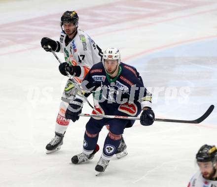 EBEL. Eishockey Bundesliga. EC VSV gegen Moser Medical Graz99ers. Richard Stehlik, (VSV), Evan Brophey (Graz). Villach, am 29.1.2016.
Foto: Kuess 


---
pressefotos, pressefotografie, kuess, qs, qspictures, sport, bild, bilder, bilddatenbank