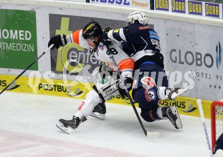 EBEL. Eishockey Bundesliga. EC VSV gegen Moser Medical Graz99ers. Markus Schlacher,  (VSV), Alexander Feichtner (Graz). Villach, am 29.1.2016.
Foto: Kuess 


---
pressefotos, pressefotografie, kuess, qs, qspictures, sport, bild, bilder, bilddatenbank