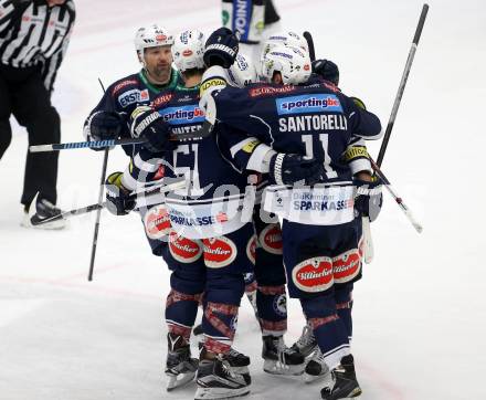 EBEL. Eishockey Bundesliga. EC VSV gegen Moser Medical Graz99ers. Torjubel Eric Hunter, Mark Santorelli, Brock McBride, Gerhard Unterluggauer (VSV). Villach, am 29.1.2016.
Foto: Kuess 


---
pressefotos, pressefotografie, kuess, qs, qspictures, sport, bild, bilder, bilddatenbank