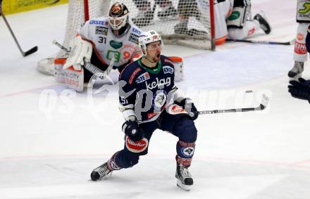 EBEL. Eishockey Bundesliga. EC VSV gegen Moser Medical Graz99ers. Torjubel Eric Hunter (VSV). Villach, am 29.1.2016.
Foto: Kuess 


---
pressefotos, pressefotografie, kuess, qs, qspictures, sport, bild, bilder, bilddatenbank