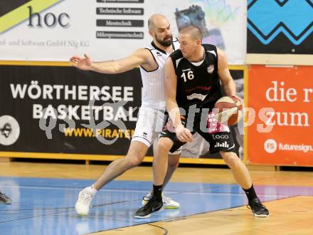 Basketball 2. Bundesliga 2015/16 Grunddurchgang 16. Runde. Woerthersee Piraten gegen Mattersburg Rocks. Joachim Buggelsheim, (Woerthersee Piraten), Corey Hallett  (Mattersburg). Klagenfurt, 30.1.2016.
Foto: Kuess
---
pressefotos, pressefotografie, kuess, qs, qspictures, sport, bild, bilder, bilddatenbank