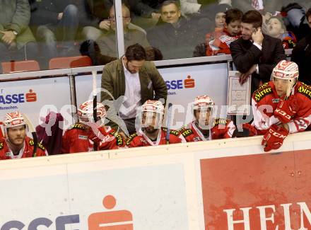 EBEL. Eishockey Bundesliga. KAC gegen VSV. Trainer Alexander Mellitzer, Co Trainer Kirk Furey (KAC). Klagenfurt, am 2.2.2016.
Foto: Kuess

---
pressefotos, pressefotografie, kuess, qs, qspictures, sport, bild, bilder, bilddatenbank