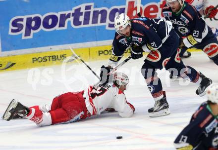 EBEL. Eishockey Bundesliga. EC VSV gegen KAC. Benjamin Petrik, (VSV), Manuel Ganahl (KAC). Villach, am 5.2.2016.
Foto: Kuess 


---
pressefotos, pressefotografie, kuess, qs, qspictures, sport, bild, bilder, bilddatenbank