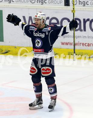 EBEL. Eishockey Bundesliga. EC VSV gegen KAC. Torjubel Rick Schofield,  (VSV). Villach, am 5.2.2016.
Foto: Kuess 


---
pressefotos, pressefotografie, kuess, qs, qspictures, sport, bild, bilder, bilddatenbank