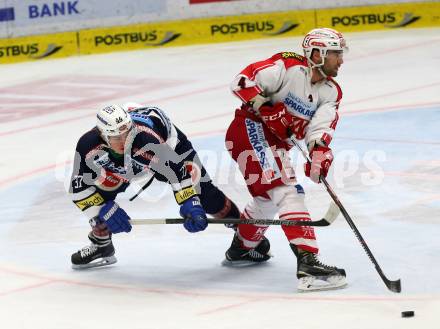 EBEL. Eishockey Bundesliga. EC VSV gegen KAC. Christof Kromp,  (VSV), Mark Popovic (KAC). Villach, am 5.2.2016.
Foto: Kuess 


---
pressefotos, pressefotografie, kuess, qs, qspictures, sport, bild, bilder, bilddatenbank