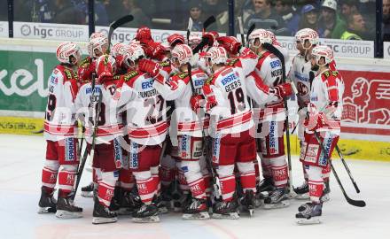 EBEL. Eishockey Bundesliga. EC VSV gegen KAC. Jubel  (KAC). Villach, am 5.2.2016.
Foto: Kuess 


---
pressefotos, pressefotografie, kuess, qs, qspictures, sport, bild, bilder, bilddatenbank