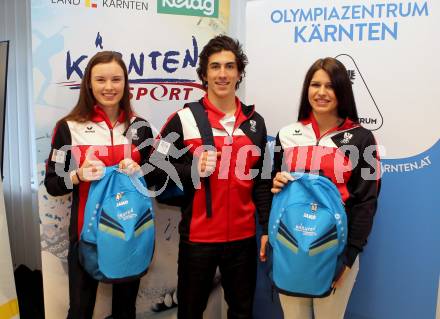 Olympia Zentrum Kaernten. Teilnehmer an den Youth Olympic Games (Jugend Winterspiele).  Anna Juppe,  Moritz Opetnik, Nadine Fest,. Klagenfurt, am 3.2.2016.
Foto: Kuess
---
pressefotos, pressefotografie, kuess, qs, qspictures, sport, bild, bilder, bilddatenbank