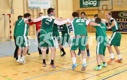 Handball Bundesliga. Obere Play Off. SC Ferlach gegen schlafraum.at Kaernten. Jubel HCK. Ferlach, am 13.2.2016.
Foto: Kuess
---
pressefotos, pressefotografie, kuess, qs, qspictures, sport, bild, bilder, bilddatenbank