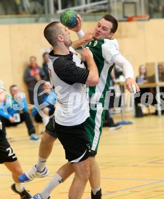 Handball Bundesliga. Obere Play Off. SC Ferlach gegen schlafraum.at Kaernten. Risto Arnaudovski, (Ferlach), Patrick Jochum  (HCK). Ferlach, am 13.2.2016.
Foto: Kuess
---
pressefotos, pressefotografie, kuess, qs, qspictures, sport, bild, bilder, bilddatenbank