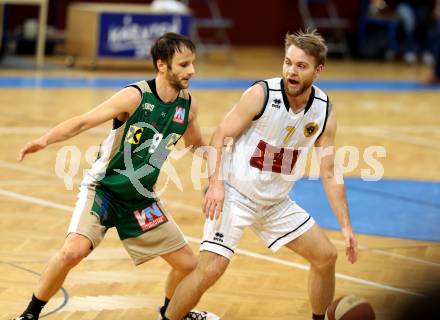 Basketball 2. Bundesliga 2015/16 Grunddurchgang 18. Runde. Woerthersee Piraten gegen Dornbirn Lions. Huber Tim (Piraten), Ramadan Jakupi (Dornbirn). Klagenfurt, 13.2.2016.
Foto: Kuess
---
pressefotos, pressefotografie, kuess, qs, qspictures, sport, bild, bilder, bilddatenbank