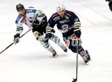 EBEL. Eishockey Bundesliga. EC VSV gegen HDD TELEMACH Olimpija Ljubljana. Ryan McKiernan,  (VSV), Matej Hocevar (Laibach). Villach, am 19.2.2016.
Foto: Kuess 


---
pressefotos, pressefotografie, kuess, qs, qspictures, sport, bild, bilder, bilddatenbank