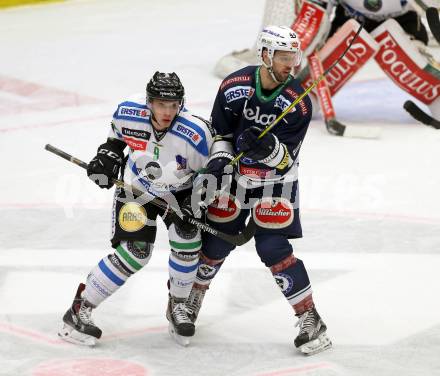 EBEL. Eishockey Bundesliga. EC VSV gegen HDD TELEMACH Olimpija Ljubljana. Rick Schofield, Nik  (VSV), Pem (Laibach). Villach, am 19.2.2016.
Foto: Kuess 


---
pressefotos, pressefotografie, kuess, qs, qspictures, sport, bild, bilder, bilddatenbank