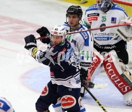 EBEL. Eishockey Bundesliga. EC VSV gegen HDD TELEMACH Olimpija Ljubljana. Daniel Nageler,  (VSV), Maks Selan (Laibach). Villach, am 19.2.2016.
Foto: Kuess 


---
pressefotos, pressefotografie, kuess, qs, qspictures, sport, bild, bilder, bilddatenbank