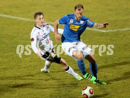 Fussball tipico Bundesliga. RZ Pellets WAC gegen SV Groedig. Mark Andre Schmerboeck, (WAC), Matthias Maak (Groedig). Lavanttal Arena, am 20.2.2016.
Foto: Kuess
---
pressefotos, pressefotografie, kuess, qs, qspictures, sport, bild, bilder, bilddatenbank