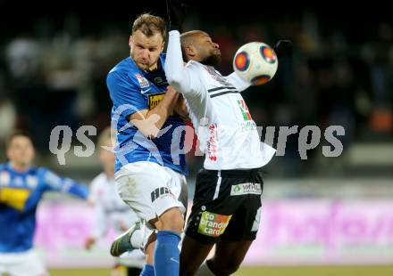 Fussball tipico Bundesliga. RZ Pellets WAC gegen SV Groedig. De Oliveira Silvio Carlos, (WAC), Matthias Maak (Groedig). Lavanttal Arena, am 20.2.2016.
Foto: Kuess
---
pressefotos, pressefotografie, kuess, qs, qspictures, sport, bild, bilder, bilddatenbank