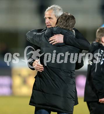 Fussball tipico Bundesliga. RZ Pellets WAC gegen SV Groedig. Jubel Trainer Heimo Pfeifenberger, Dietmar Riegler (WAC). Lavanttal Arena, am 20.2.2016.
Foto: Kuess
---
pressefotos, pressefotografie, kuess, qs, qspictures, sport, bild, bilder, bilddatenbank