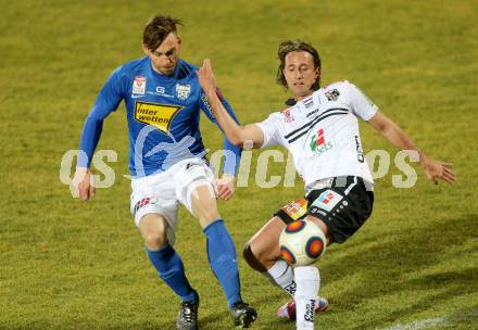 Fussball tipico Bundesliga. RZ Pellets WAC gegen SV Groedig. Philip Hellquist, (WAC), Harald Pichler (Groedig). Lavanttal Arena, am 20.2.2016.
Foto: Kuess
---
pressefotos, pressefotografie, kuess, qs, qspictures, sport, bild, bilder, bilddatenbank