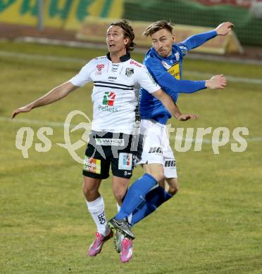 Fussball tipico Bundesliga. RZ Pellets WAC gegen SV Groedig. Philip Hellquist, (WAC), Harald Pichler (Groedig). Lavanttal Arena, am 20.2.2016.
Foto: Kuess
---
pressefotos, pressefotografie, kuess, qs, qspictures, sport, bild, bilder, bilddatenbank